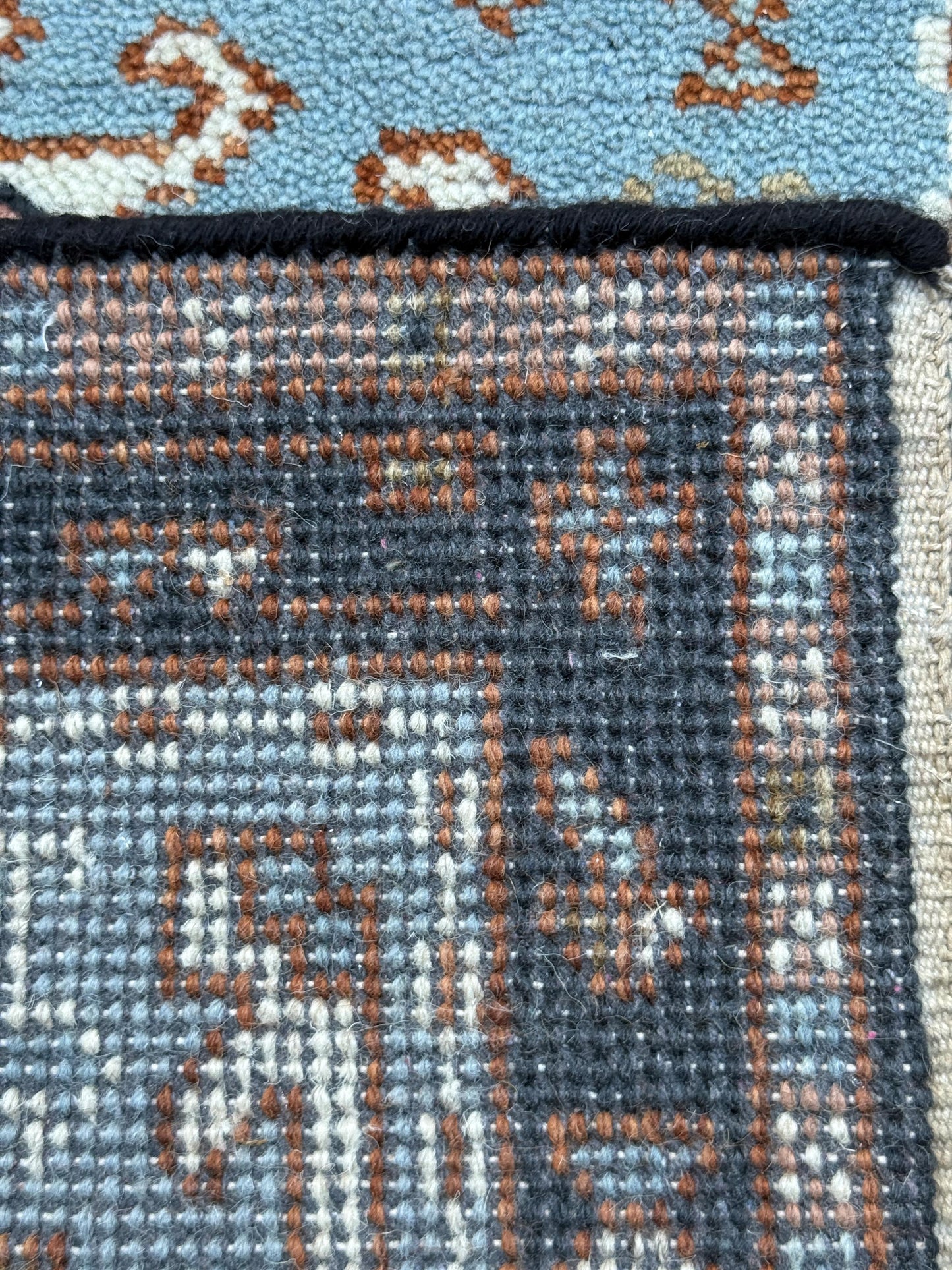 Turkish Oushak Rug 2.6x10 ft Handmade Multicolored Wool Runner Modern Bohemian Area Rug
