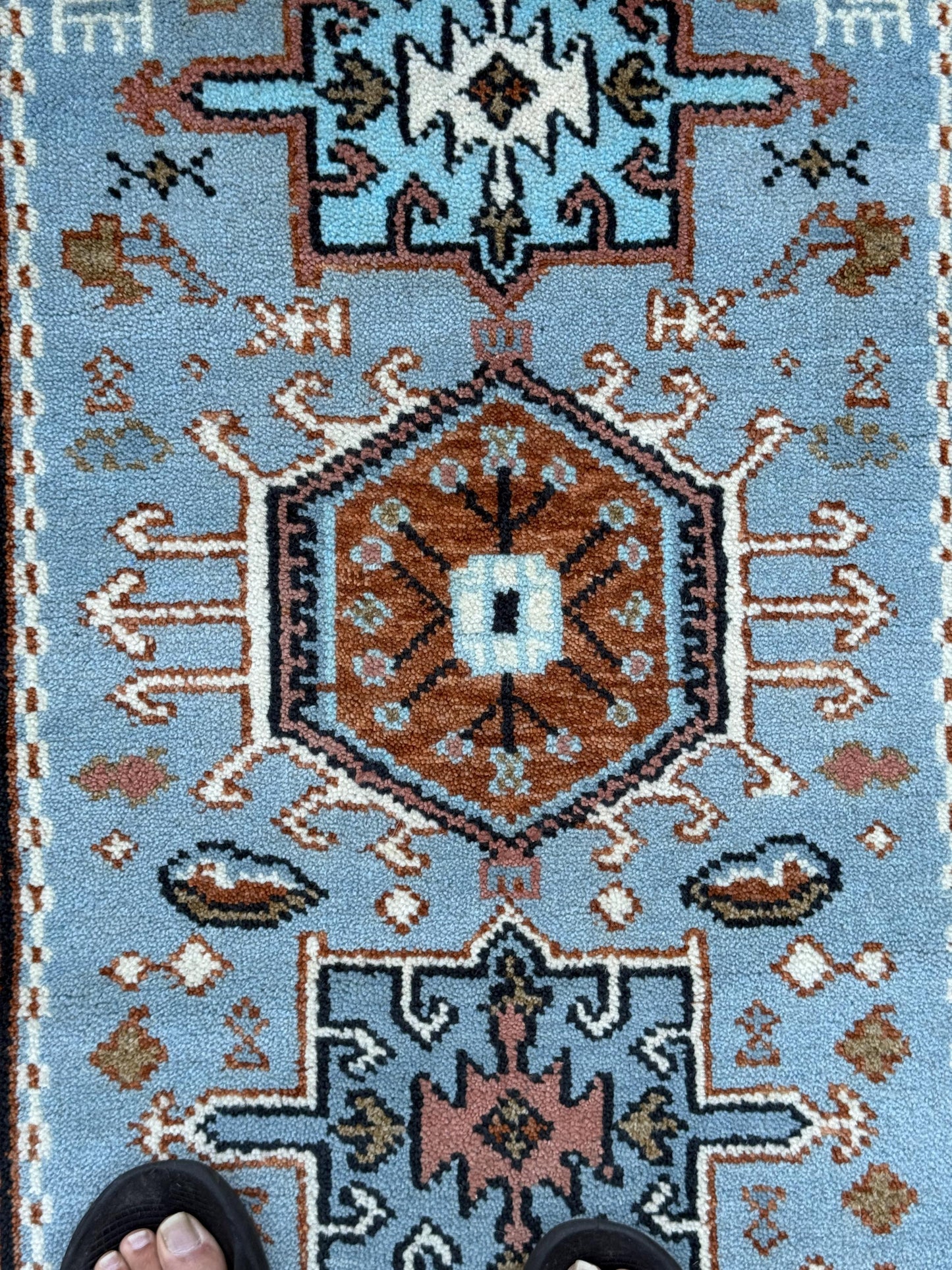 Turkish Oushak Rug 2.6x10 ft Handmade Multicolored Wool Runner Modern Bohemian Area Rug