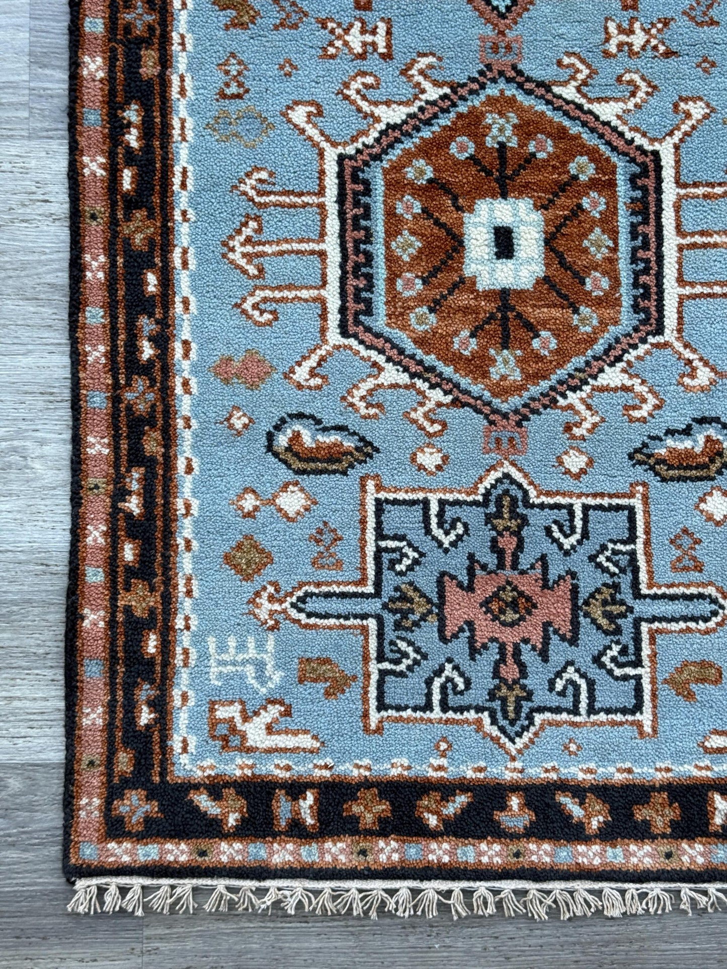 Turkish Oushak Rug 2.6x10 ft Handmade Multicolored Wool Runner Modern Bohemian Area Rug