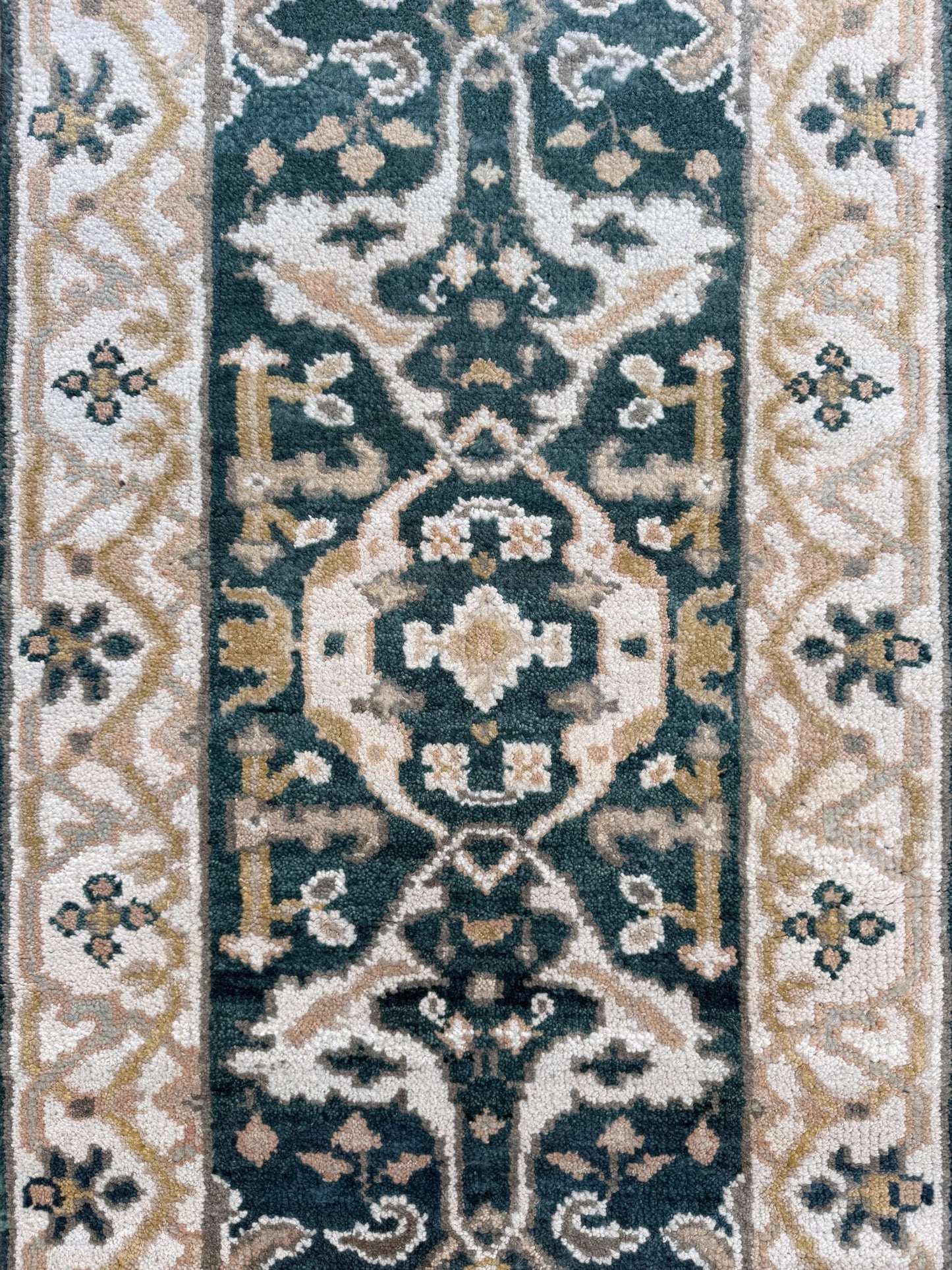 Turkish Oushak Rug 2.7x8 ft Handmade Multicolored Wool Runner Modern Bohemian Area Rug