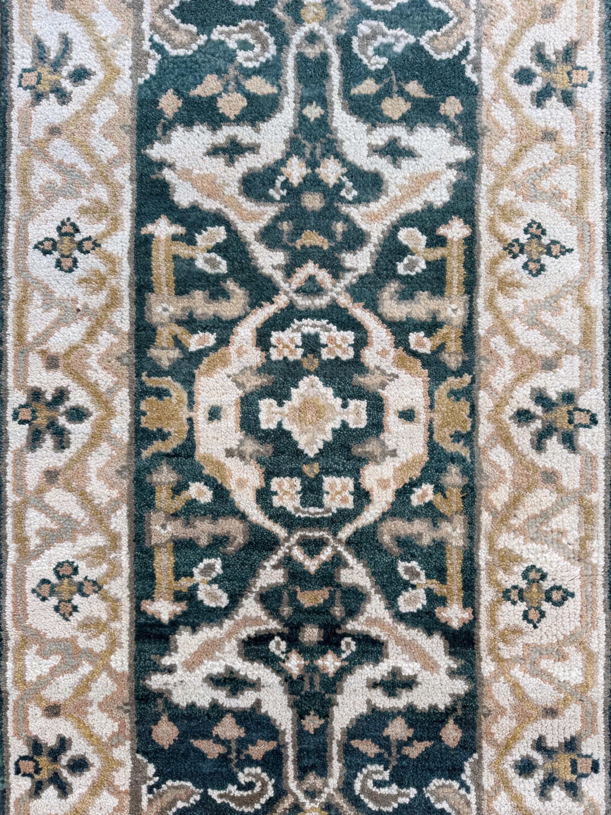 Turkish Oushak Rug 2.7x8 ft Handmade Multicolored Wool Runner Modern Bohemian Area Rug