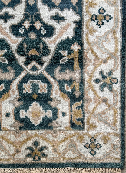 Turkish Oushak Rug 2.7x8 ft Handmade Multicolored Wool Runner Modern Bohemian Area Rug