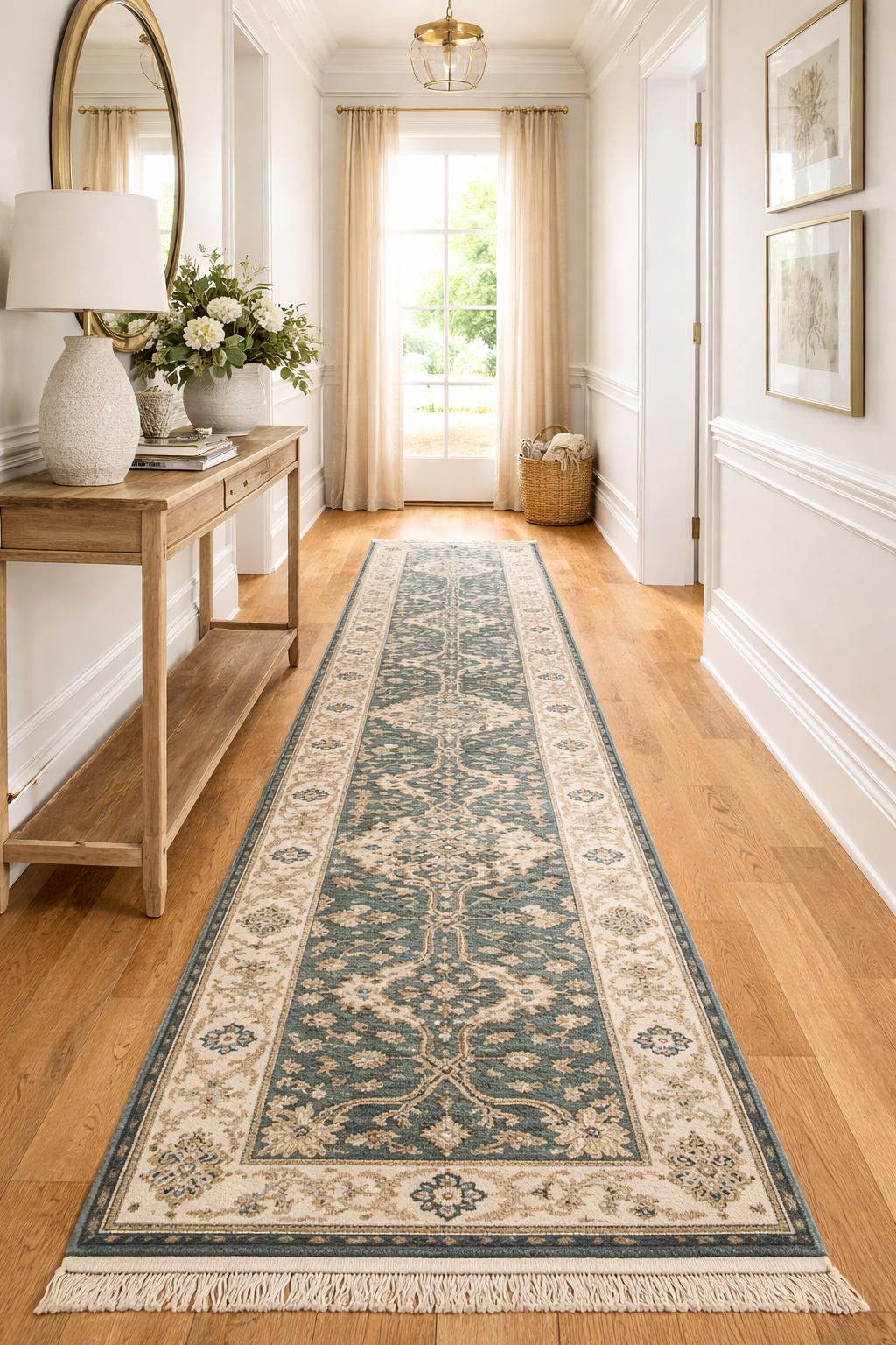 Turkish Oushak Rug 2.7x8 ft Handmade Multicolored Wool Runner Modern Bohemian Area Rug
