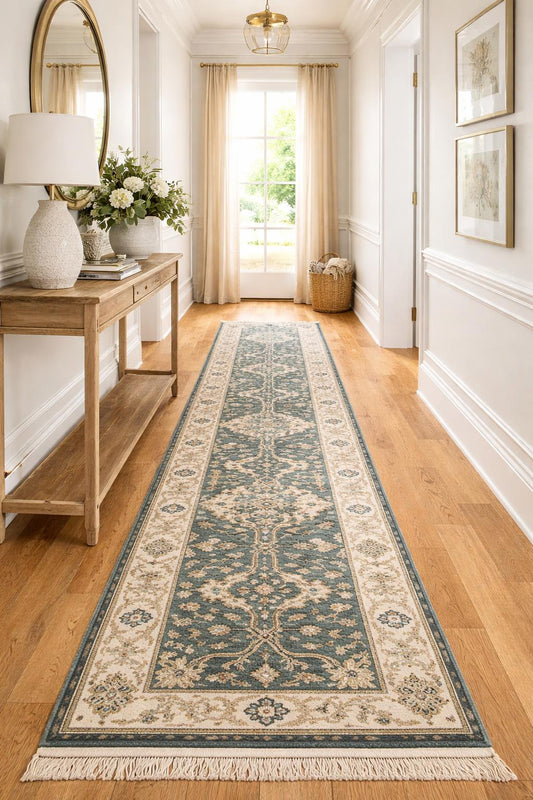 Turkish Oushak Rug 2.7x8 ft Handmade Multicolored Wool Runner Modern Bohemian Area Rug