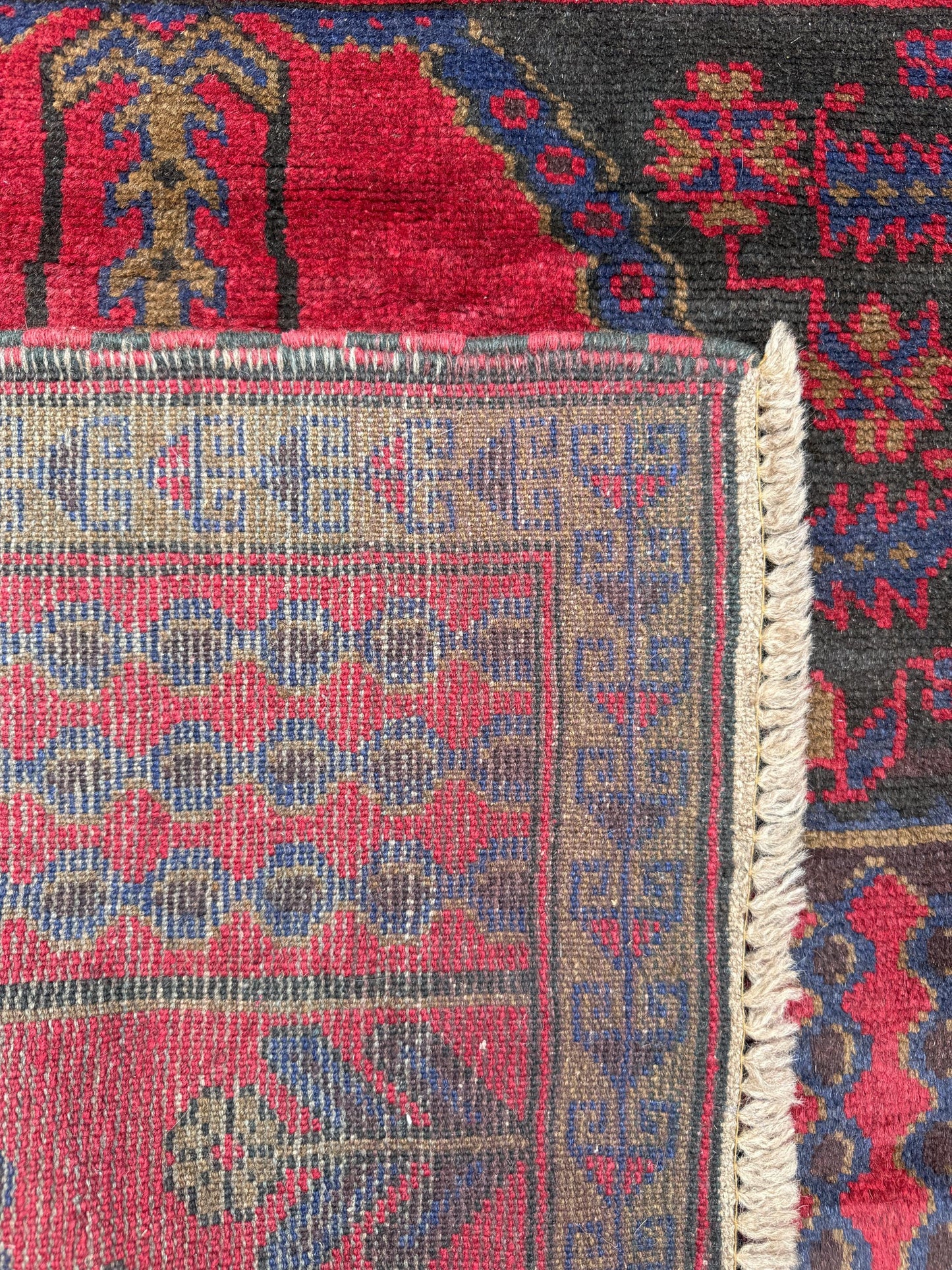 Vintage Afghan Taimani Balouch Wool Rug: 3x5 Ft, Hand-Knotted Tribal Area Accent