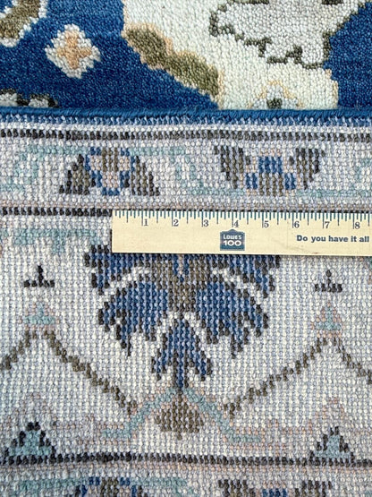 6x9 ft Oushak Hand Knotted Rug: Bohemian Wool Carpet