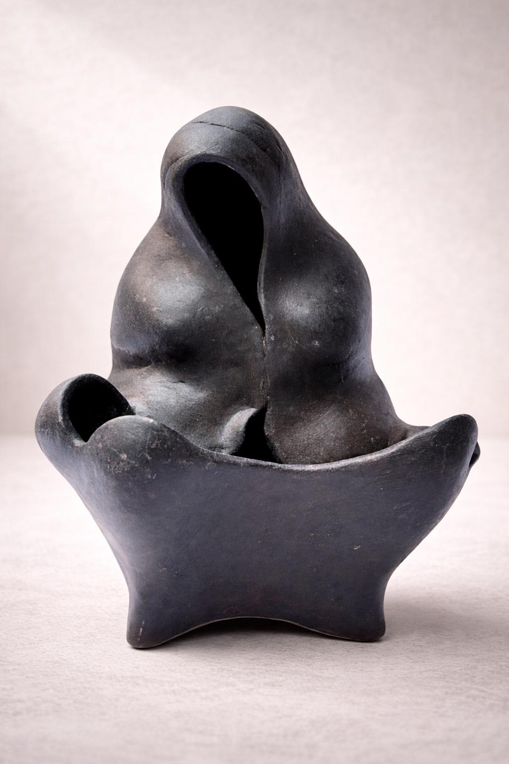 Handmade Clay Mother and Child Sculpture | Abstract Figurine, Vintage Style Home Decor