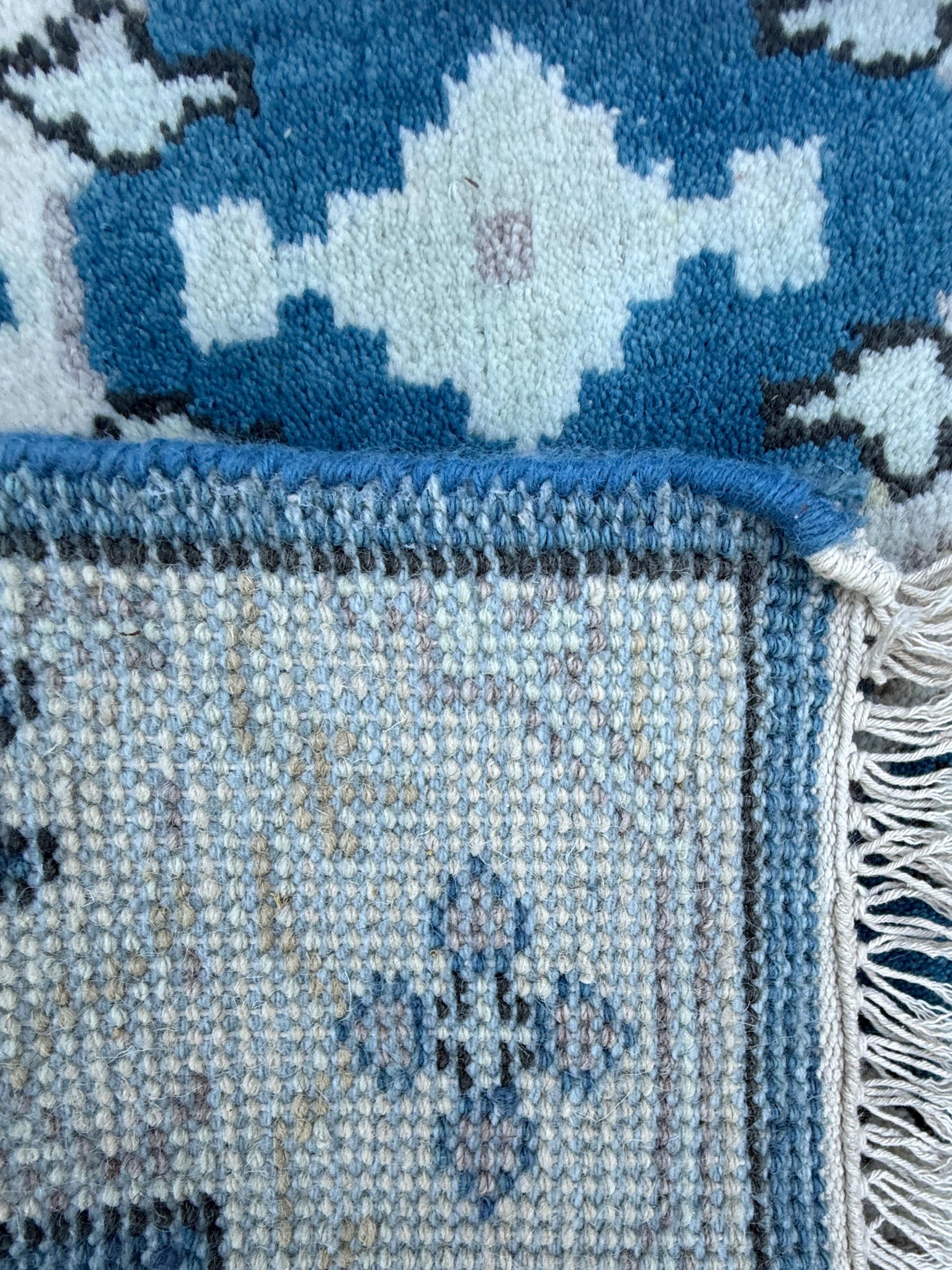 Turkish Oushak Rug 2.7x10 ft Handmade Multicolored Wool Runner Modern Bohemian Area Rug