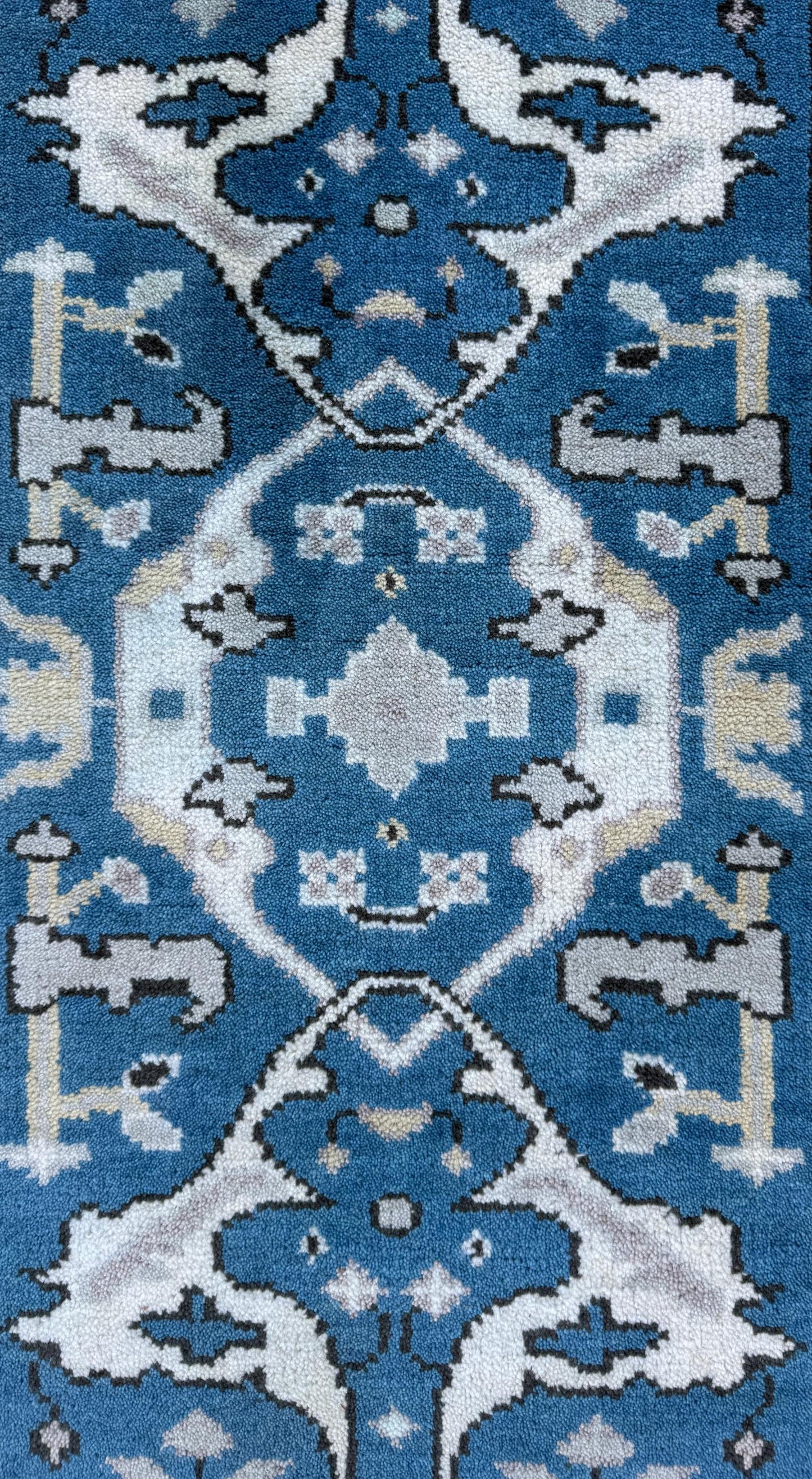 Turkish Oushak Rug 2.7x10 ft Handmade Multicolored Wool Runner Modern Bohemian Area Rug