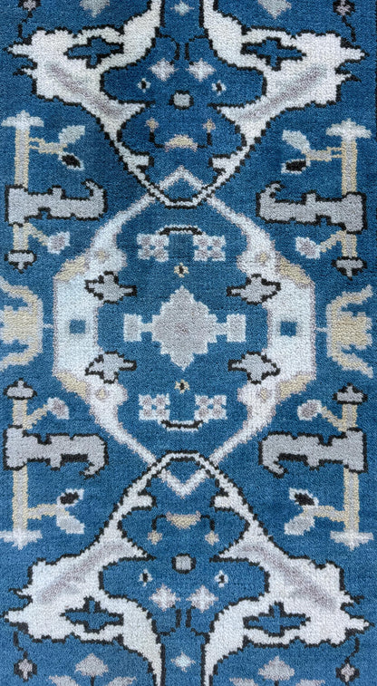 Turkish Oushak Rug 2.7x10 ft Handmade Multicolored Wool Runner Modern Bohemian Area Rug