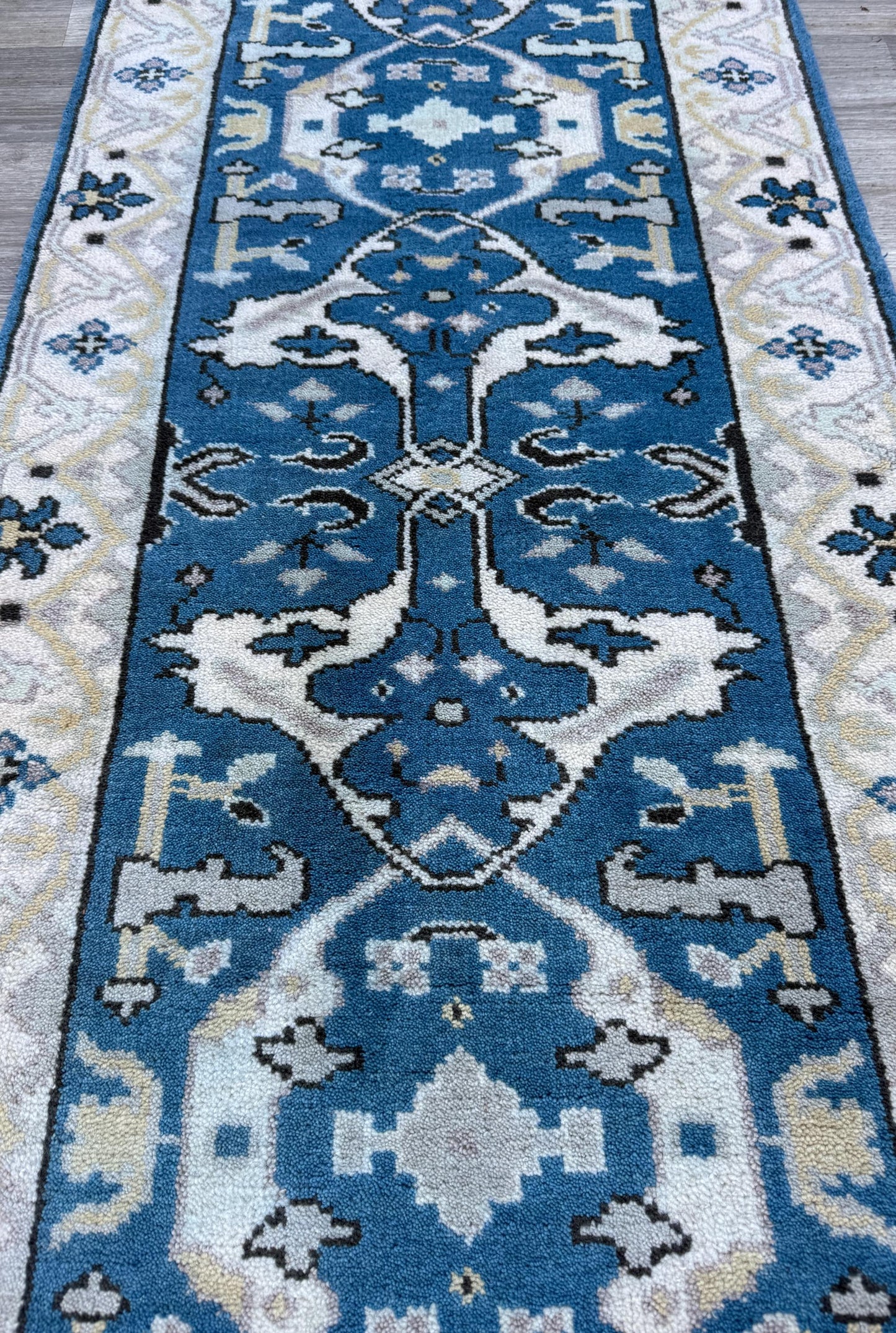 Turkish Oushak Rug 2.7x10 ft Handmade Multicolored Wool Runner Modern Bohemian Area Rug