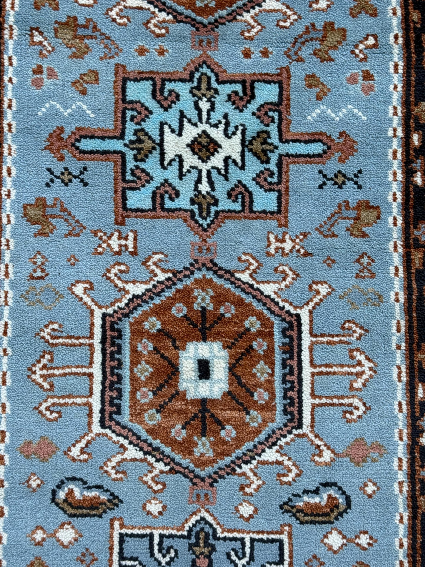 Turkish Oushak Rug 2.6x10 ft Handmade Multicolored Wool Runner Modern Bohemian Area Rug