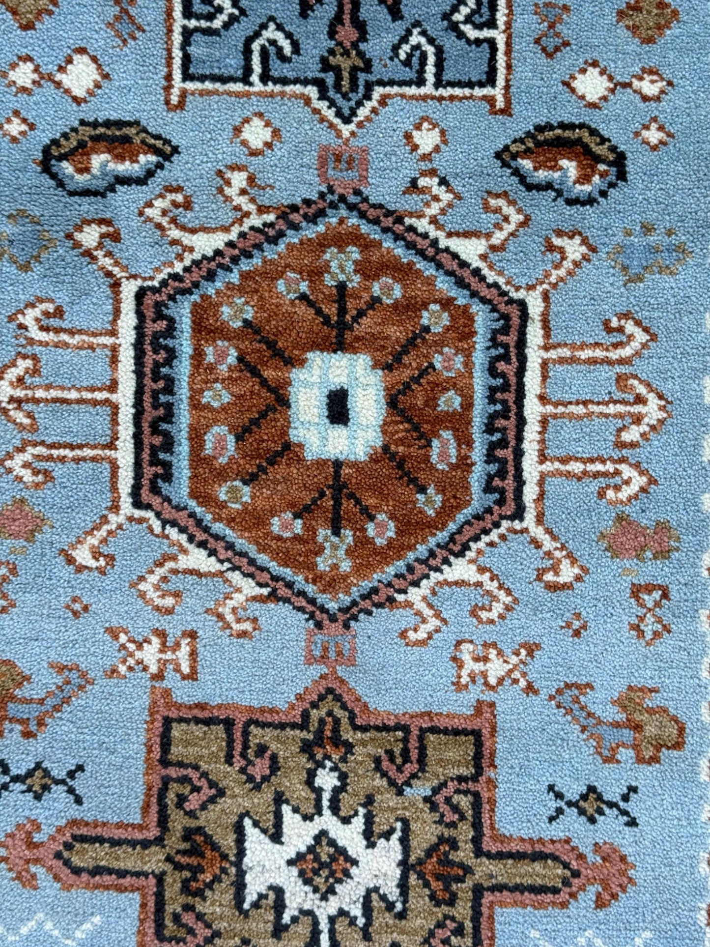 Turkish Oushak Rug 2.6x10 ft Handmade Multicolored Wool Runner Modern Bohemian Area Rug