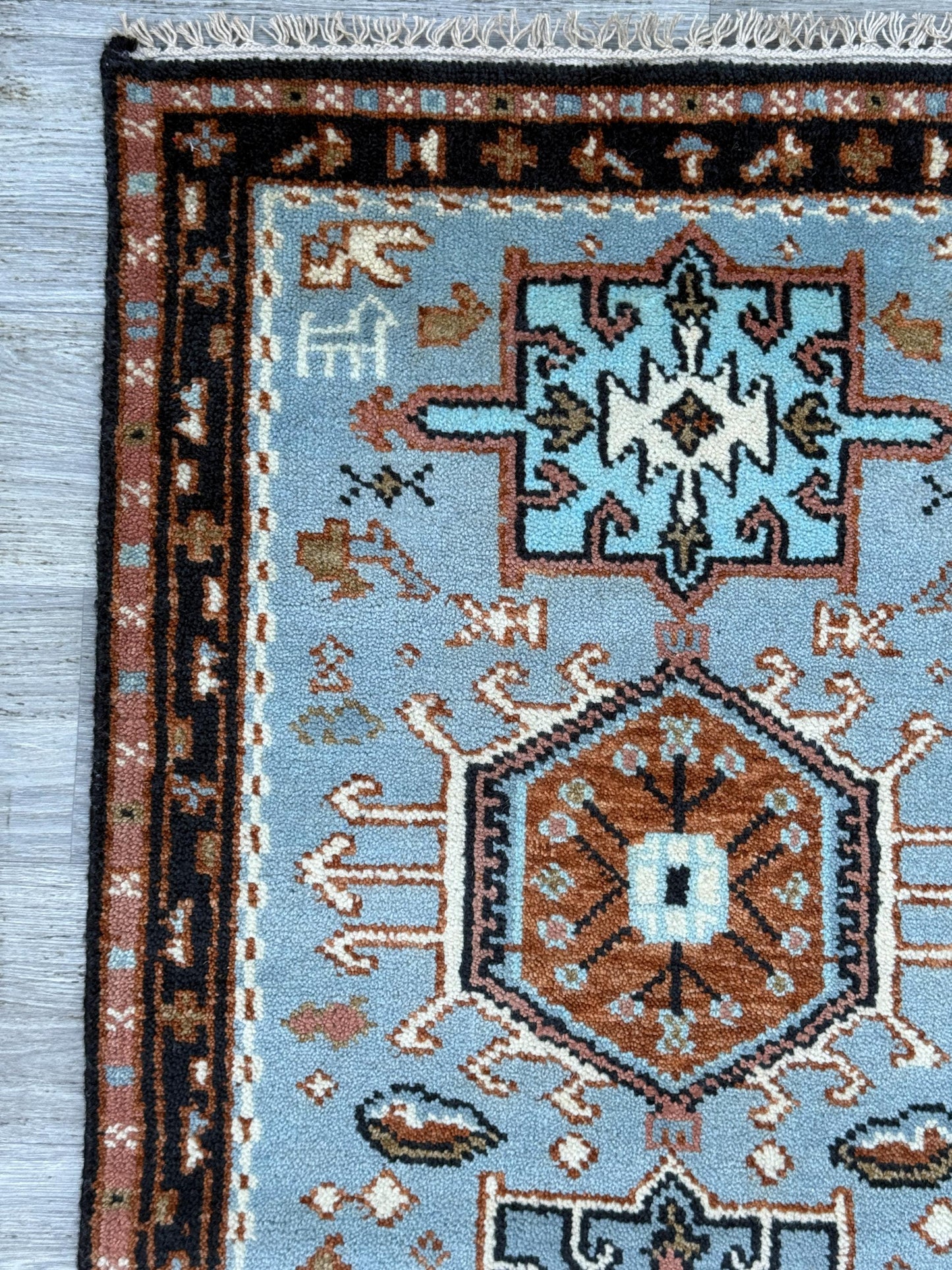 Turkish Oushak Rug 2.6x10 ft Handmade Multicolored Wool Runner Modern Bohemian Area Rug