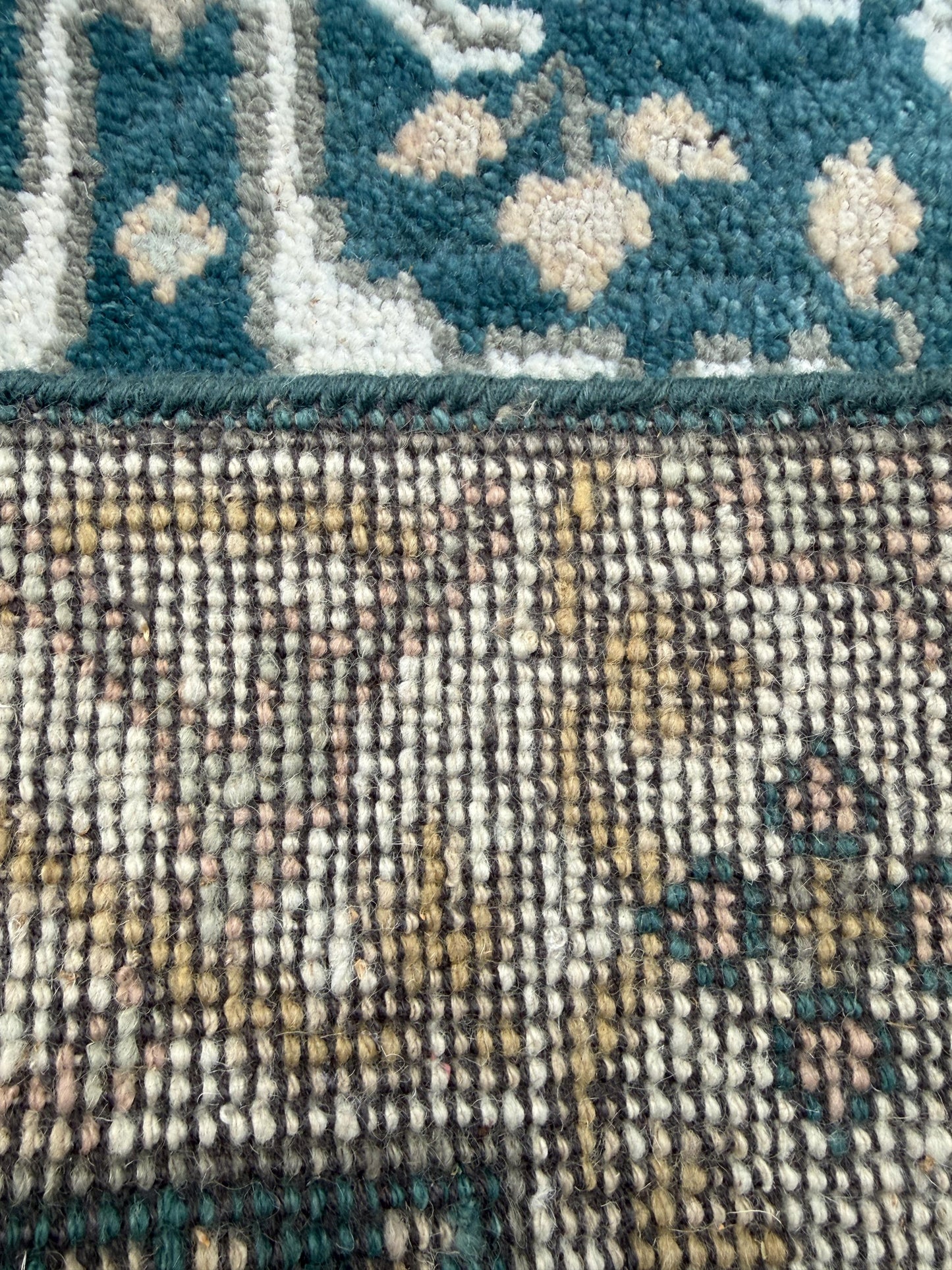 Turkish Oushak Rug 2.7x8 ft Handmade Multicolored Wool Runner Modern Bohemian Area Rug
