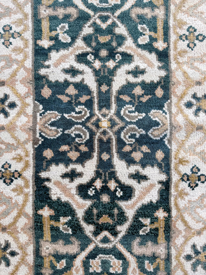 Turkish Oushak Rug 2.7x8 ft Handmade Multicolored Wool Runner Modern Bohemian Area Rug