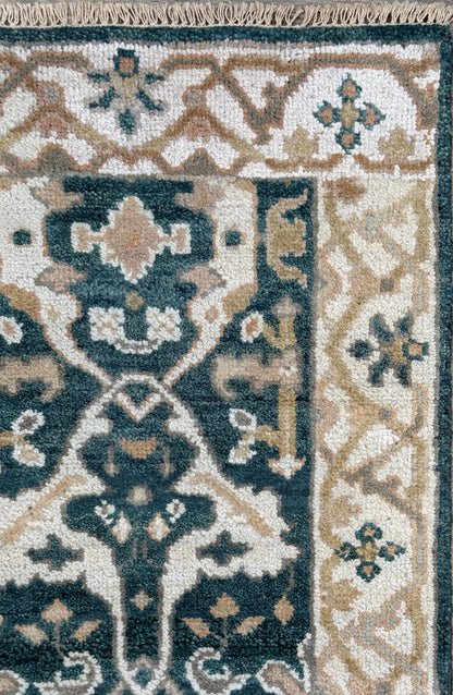 Turkish Oushak Rug 2.7x8 ft Handmade Multicolored Wool Runner Modern Bohemian Area Rug