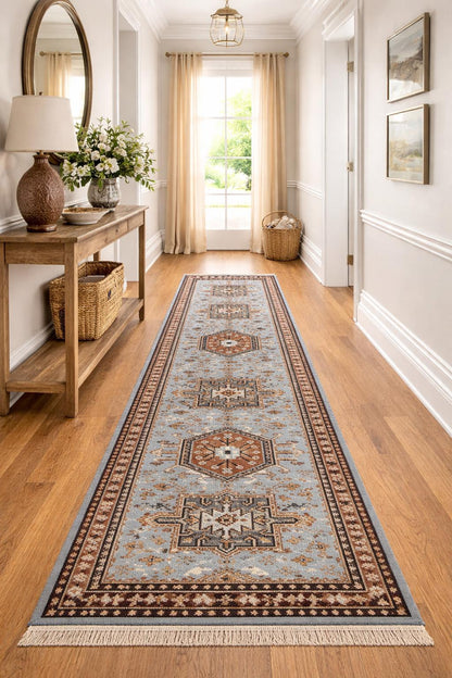 Turkish Oushak Rug 2.6x10 ft Handmade Multicolored Wool Runner Modern Bohemian Area Rug