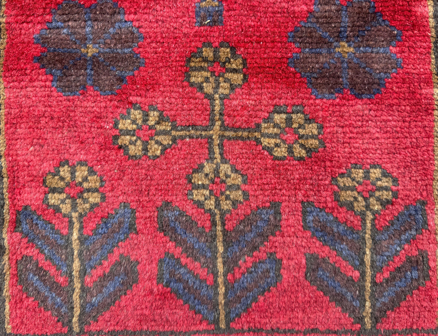 Vintage Afghan Taimani Balouch Wool Rug: 3x5 Ft, Hand-Knotted Tribal Area Accent