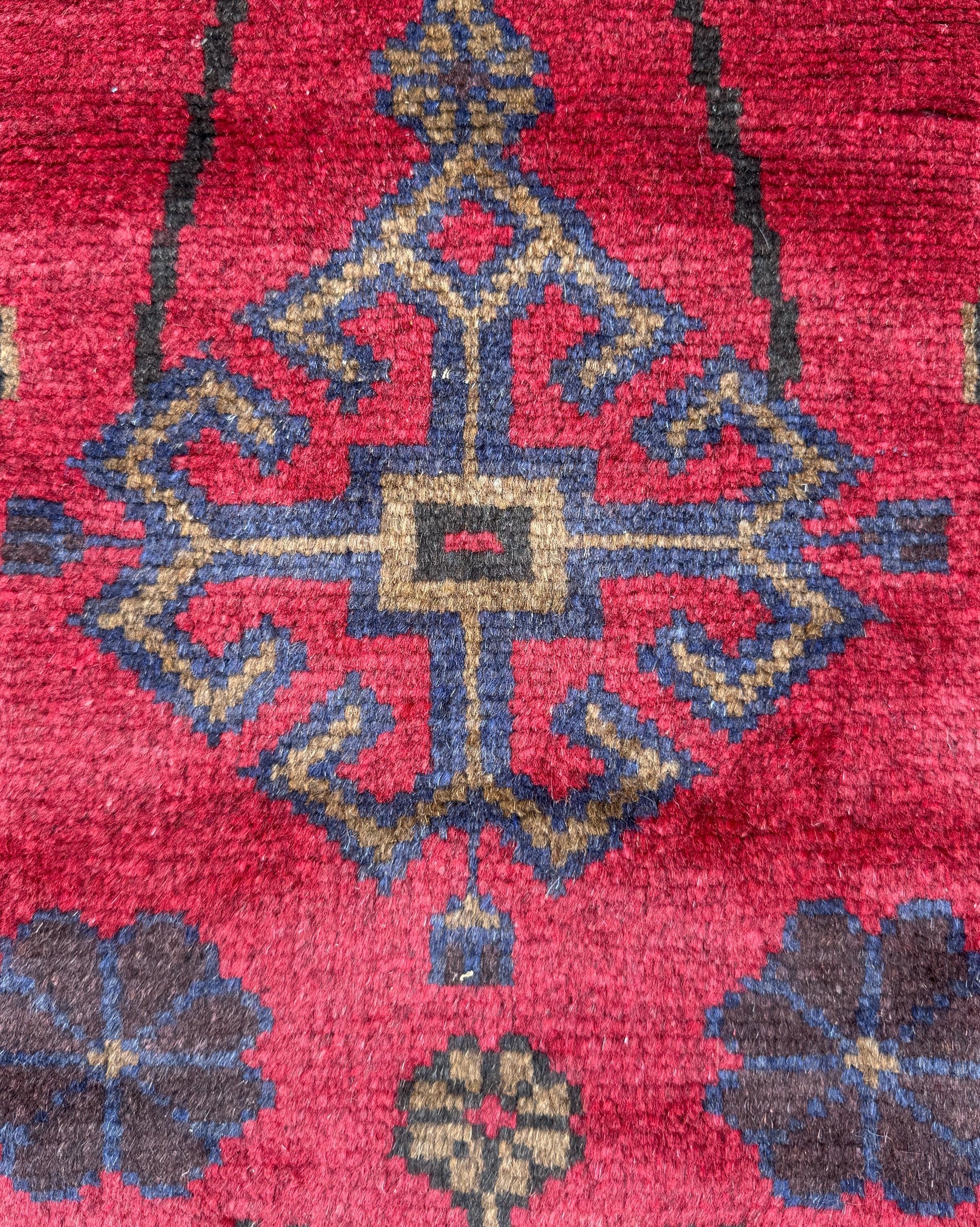 Vintage Afghan Taimani Balouch Wool Rug: 3x5 Ft, Hand-Knotted Tribal Area Accent