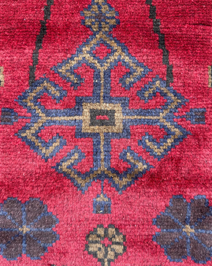Vintage Afghan Taimani Balouch Wool Rug: 3x5 Ft, Hand-Knotted Tribal Area Accent