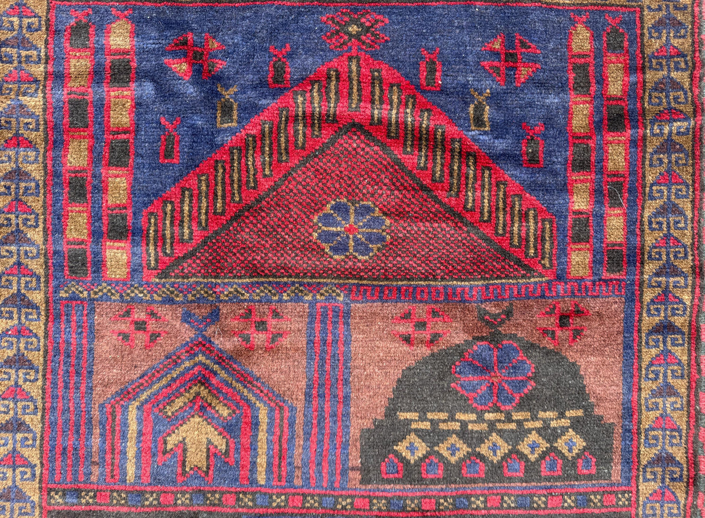 Vintage Afghan Taimani Balouch Wool Rug: 3x5 Ft, Hand-Knotted Tribal Area Accent