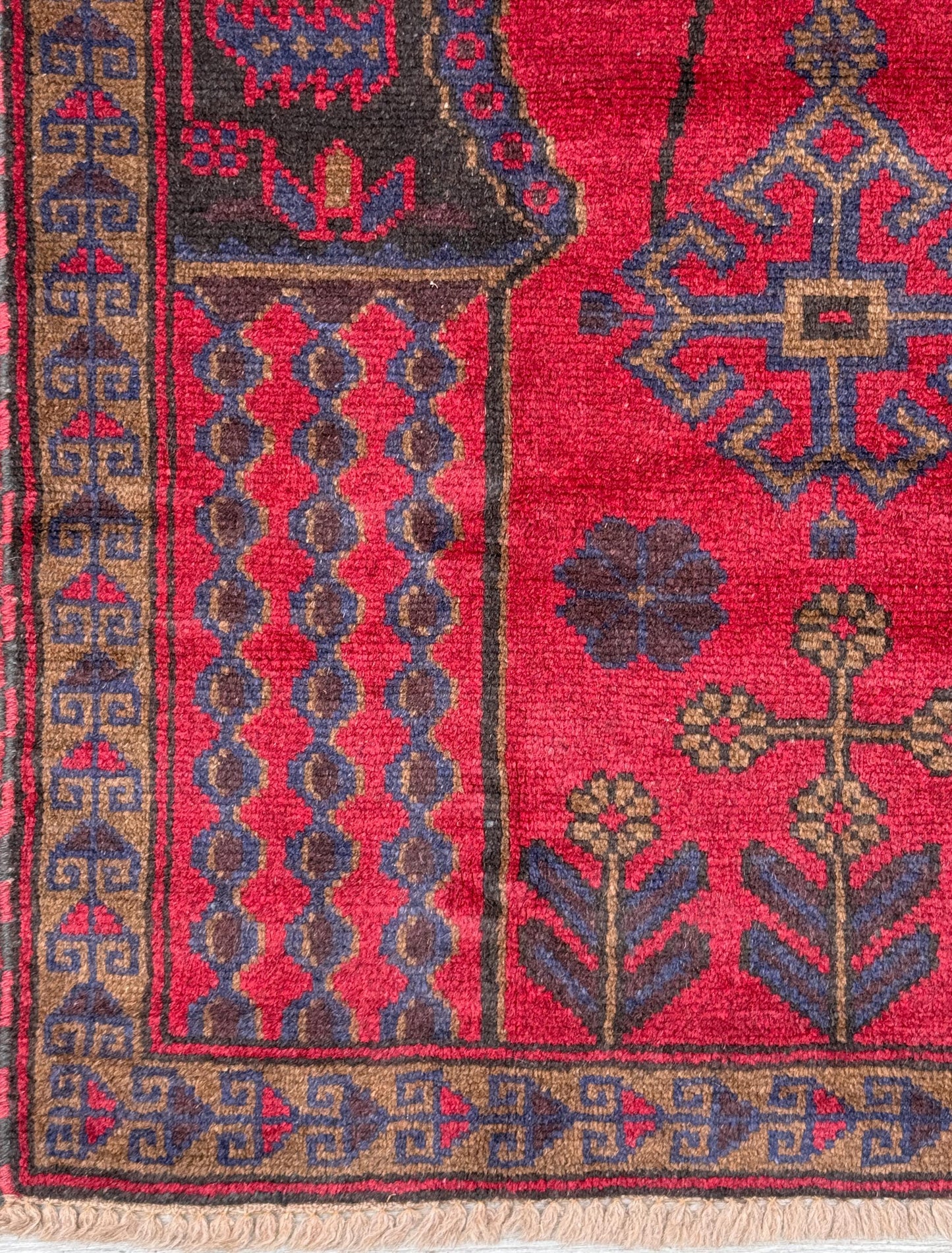 Vintage Afghan Taimani Balouch Wool Rug: 3x5 Ft, Hand-Knotted Tribal Area Accent
