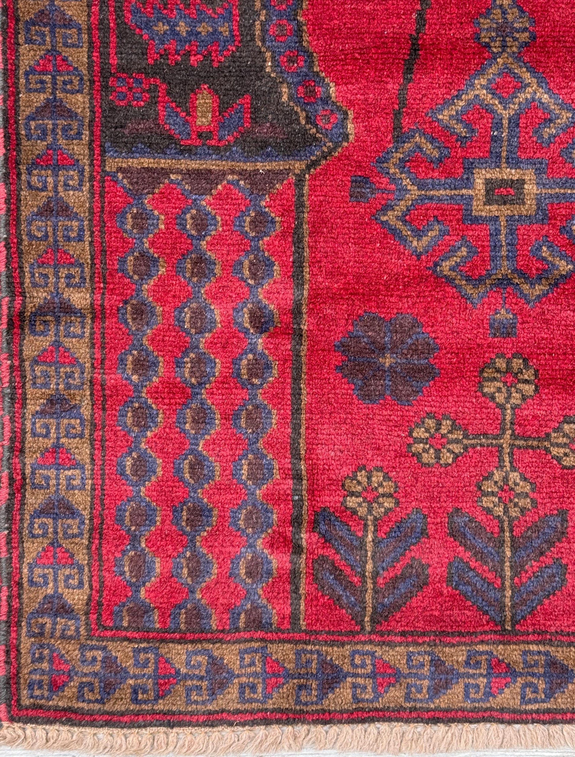 Vintage Afghan Taimani Balouch Wool Rug: 3x5 Ft, Hand-Knotted Tribal Area Accent
