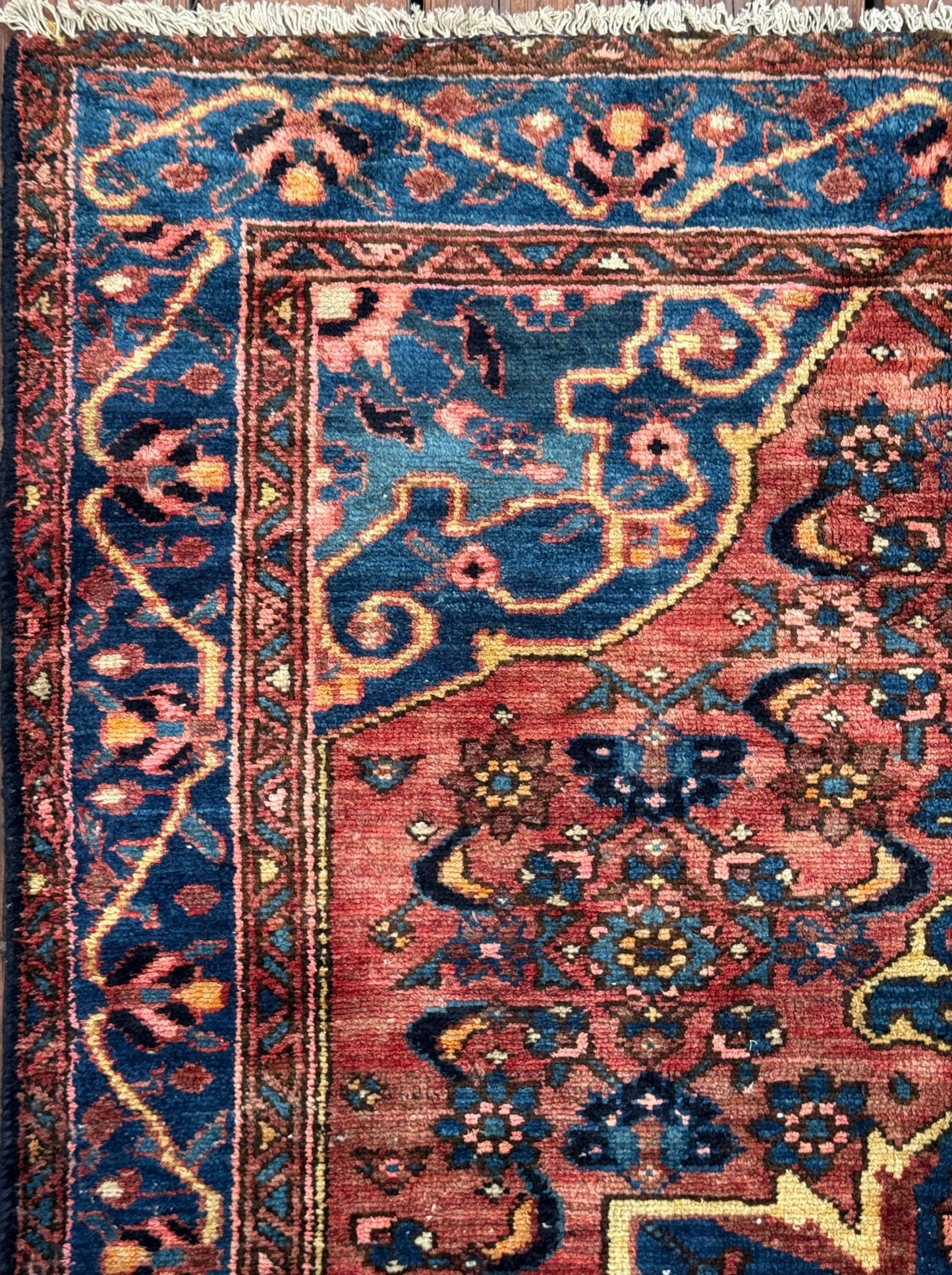 Vintage Turkish Rug, Handmade Anatolian Geometric Tribal Rug 4.2 x 6.4 ft