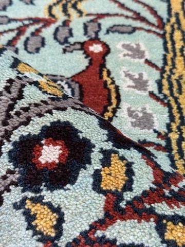 Turkish Oushak Style Runner 2.6x8.1, Tree of Life Bird Design, Handmade Wool Bohemian Accent Rug