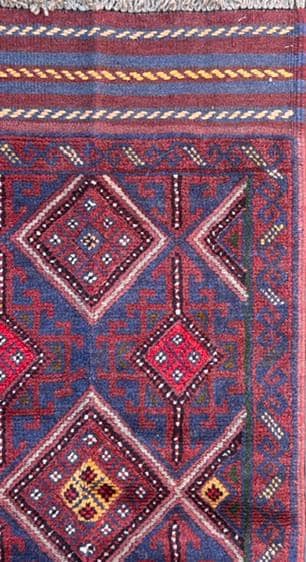 Afghan Mashwani Kilim Runner 2x8, Handmade Wool Tribal Diamond Hallway Rug