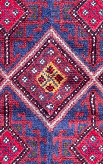 Afghan Mashwani Kilim Runner 2x8, Handmade Wool Tribal Diamond Hallway Rug
