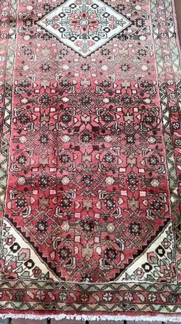 Vintage Turkish Runner 3.6x9.9, 1990s Anatolian Geometric Medallion Wool Village Rug
