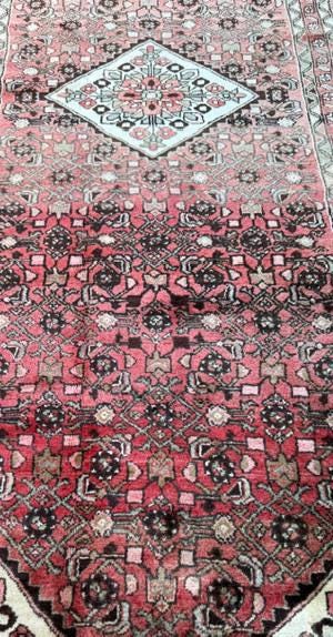 Vintage Turkish Runner 3.6x9.9, 1990s Anatolian Geometric Medallion Wool Village Rug