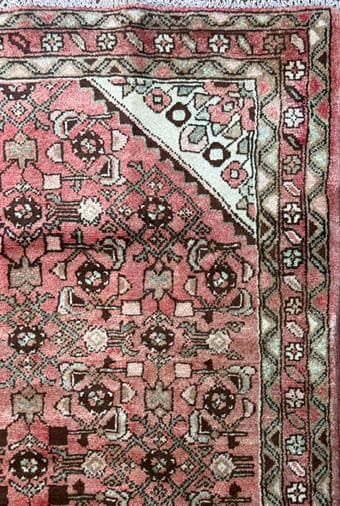 Vintage Turkish Runner 3.6x9.9, 1990s Anatolian Geometric Medallion Wool Village Rug