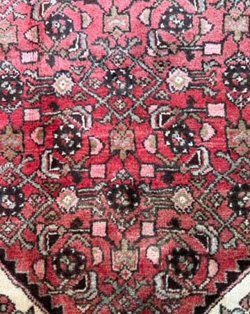 Vintage Turkish Runner 3.6x9.9, 1990s Anatolian Geometric Medallion Wool Village Rug