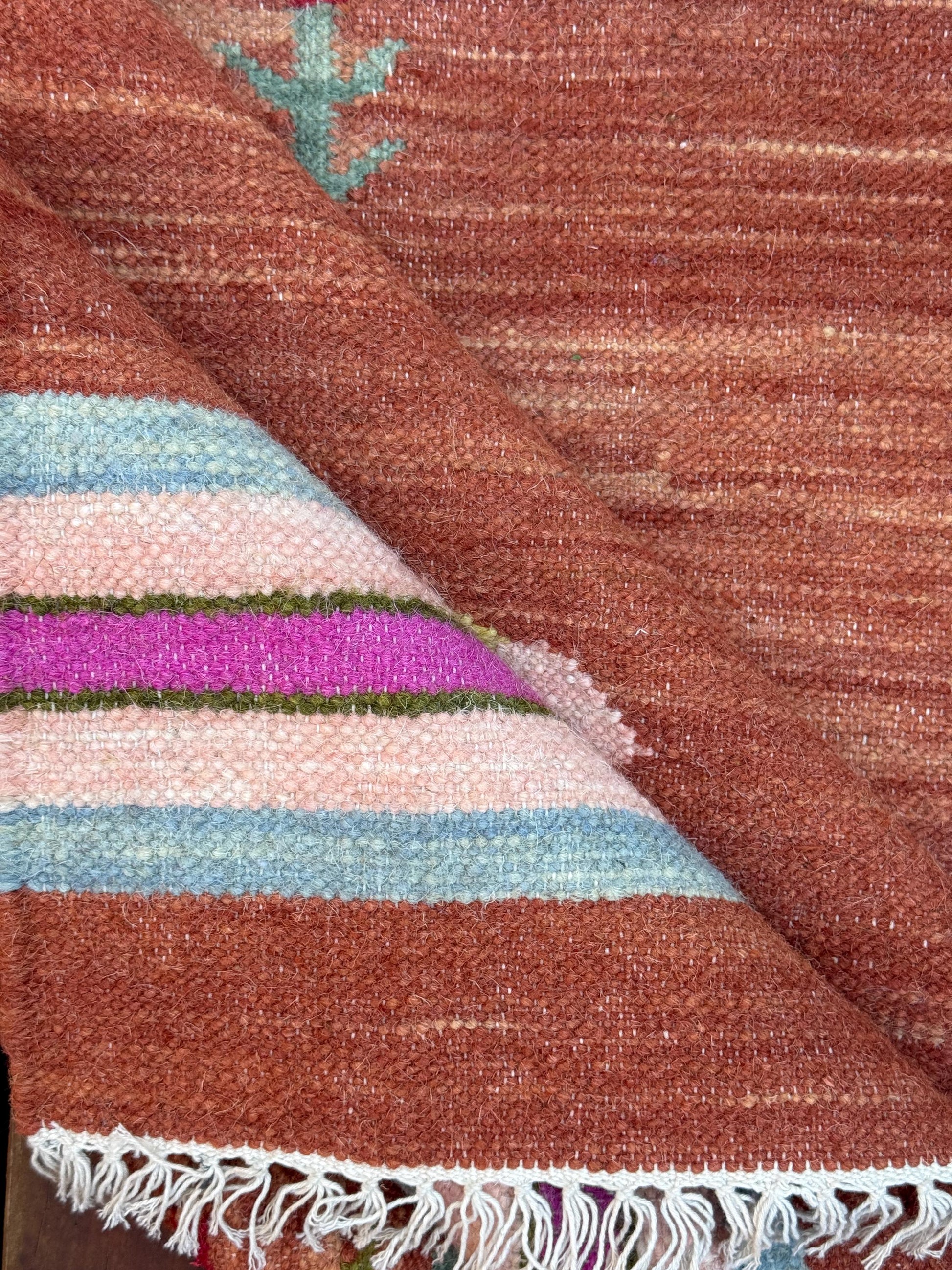 Modern Anatolian Kilim 5x8, Geometric Fish Design, Flatweave Wool Tribal, Boho Interior Accent