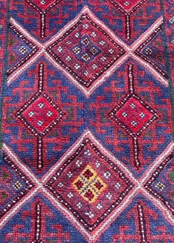 Afghan Mashwani Kilim Runner 2x8, Handmade Wool Tribal Diamond Hallway Rug