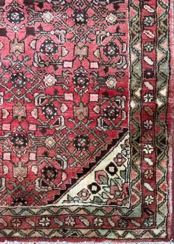 Vintage Turkish Runner 3.6x9.9, 1990s Anatolian Geometric Medallion Wool Village Rug