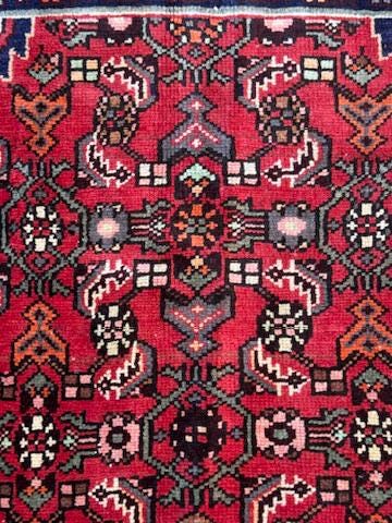 Vintage Turkish Rug 3.6x6.2, 1980s Anatolian Geometric Medallion Wool Village Rug