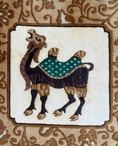 Vintage Chinese Pictorial Rug 6x10 Hand Knotted Wool Oriental Carpet Dragon Border