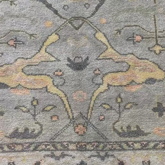 4x6 ft Hand-Knotted Oushak Rug: Bohemian Wool Area Carpet