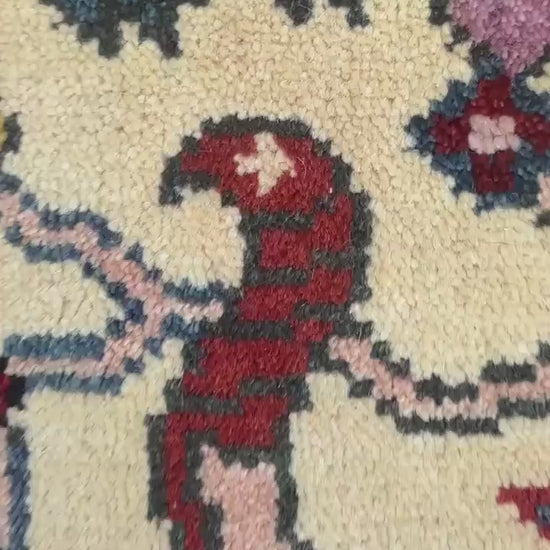 2x3 ft. Tree of Life Wool Rug: Handmade Turkish Oushak Carpet