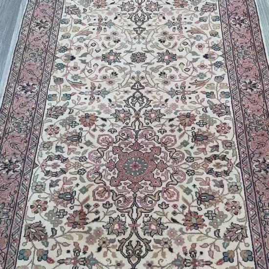13x3 ft Vintage Qashoun 1970s Hand Knotted Wool Runner Rug