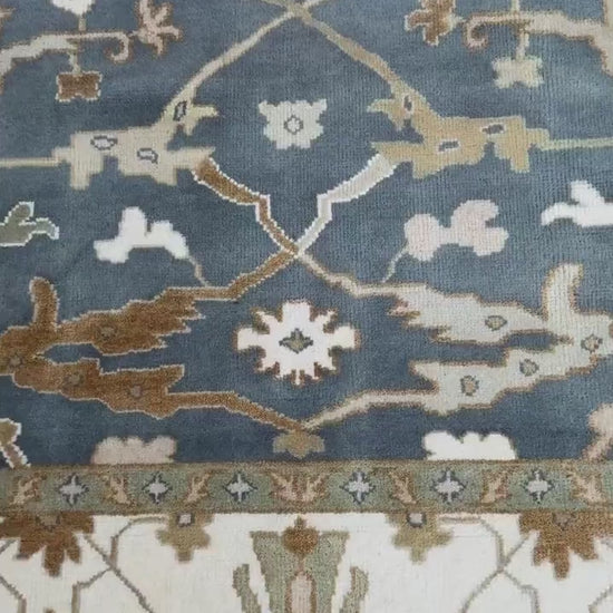 8x10 ft. Turkish Oushak Rug: Hand Knotted Wool Bohemian Area Carpet