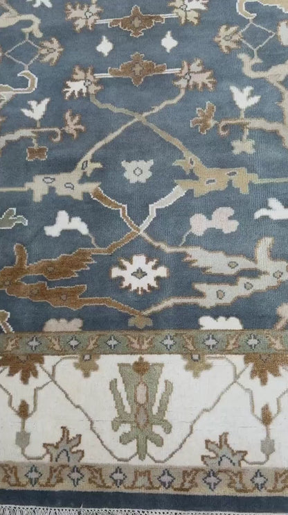 8x10 ft. Turkish Oushak Rug: Hand Knotted Wool Bohemian Area Carpet
