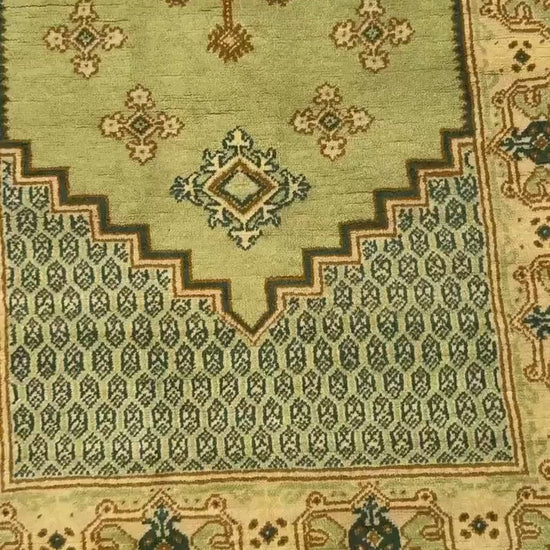5x3 ft Vintage 1960s Hamadan Wool Rug: Hand-Knotted Bohemian Accent