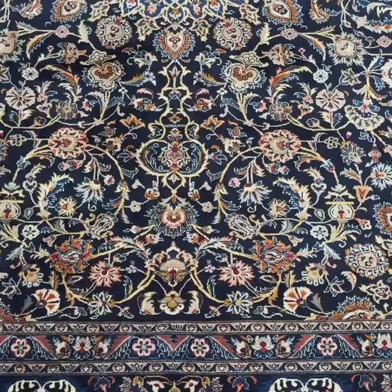 10x12 ft Vintage 1930s Royal Design Rug: Hand Knotted Wool Carpet, Bohemian Oriental Large Area Rug