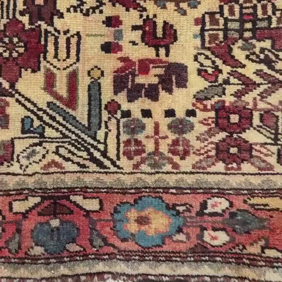 2.2x3.6 ft Vintage Tree of Life Rug: Hand-Knotted Wool Carpet