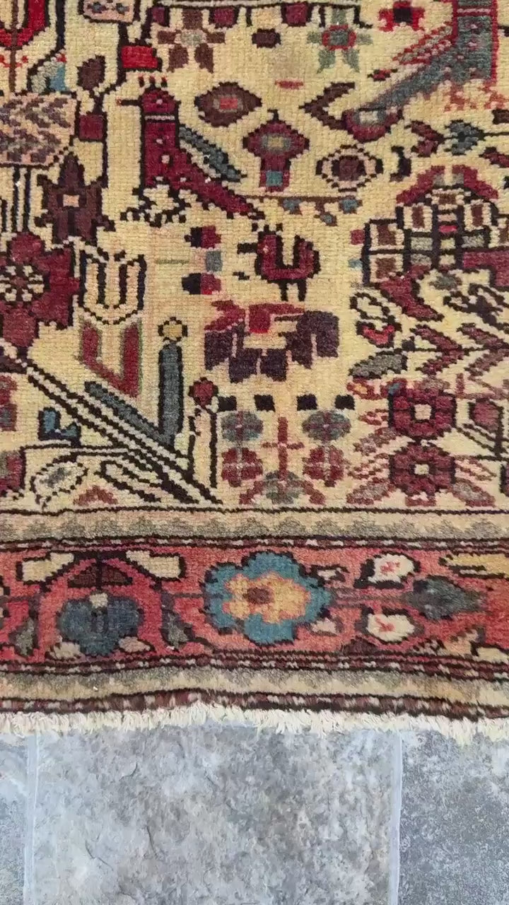 2.2x3.6 ft Vintage Tree of Life Rug: Hand-Knotted Wool Carpet